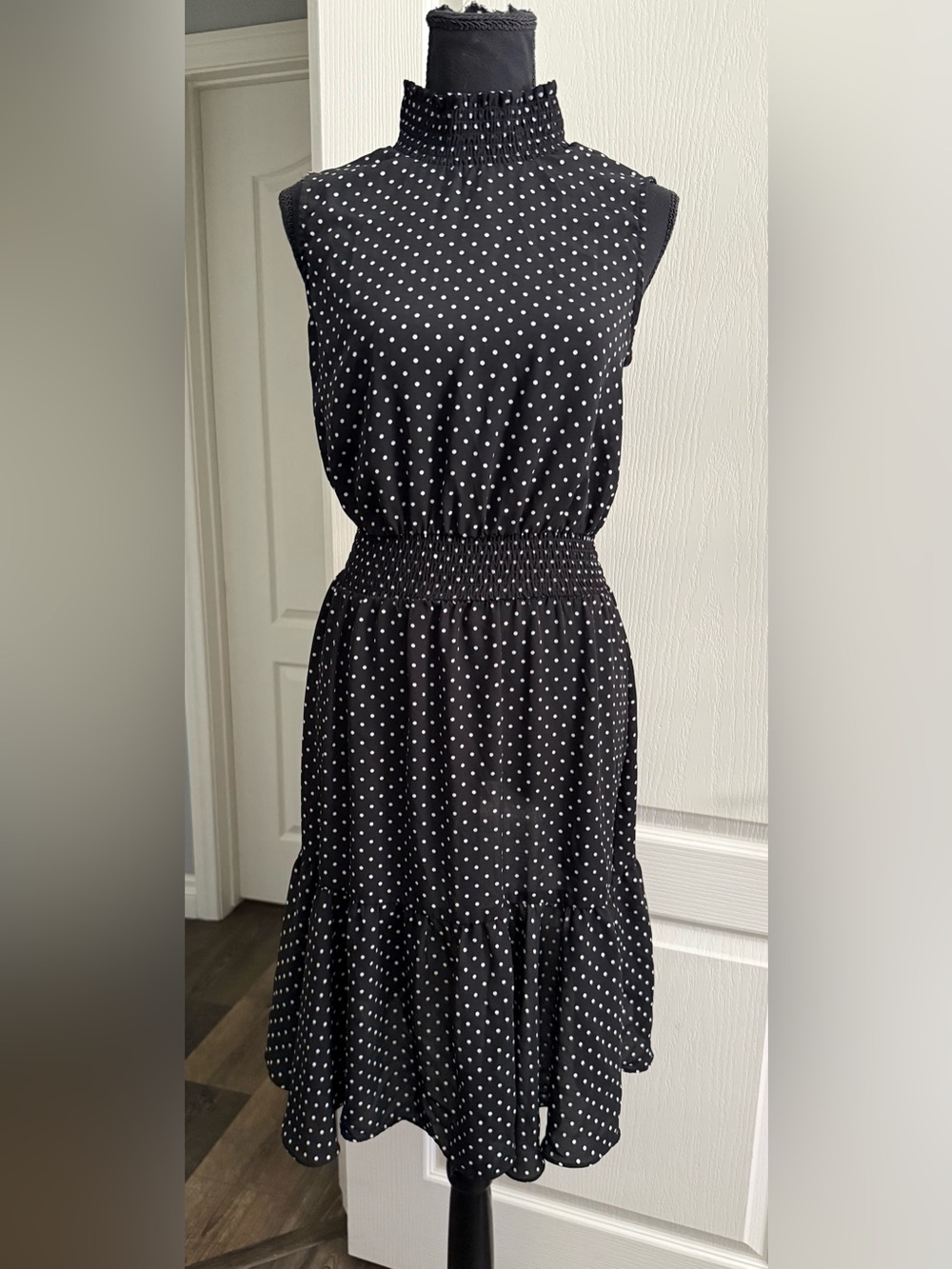 Nanette Lepore Black and White Polka Dot Maxi Dress Size 4